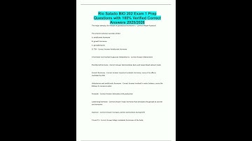 Rio Salado BIO 202 Exam 1 Prep Questions with 100 Verified Correct Answers 202520261214