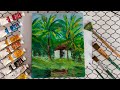 Kerala scenery oilpainting abhi k arts