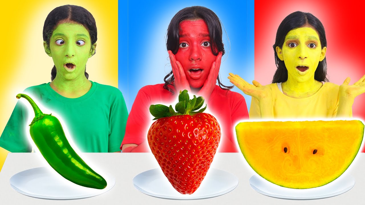 تحدي الاصفر 💛 ضد الاحمر❤️ ضد الاخضر 💚 ! شفا