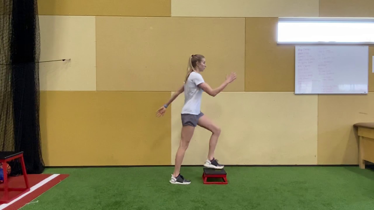 Step Up - with Knee Drive - YouTube