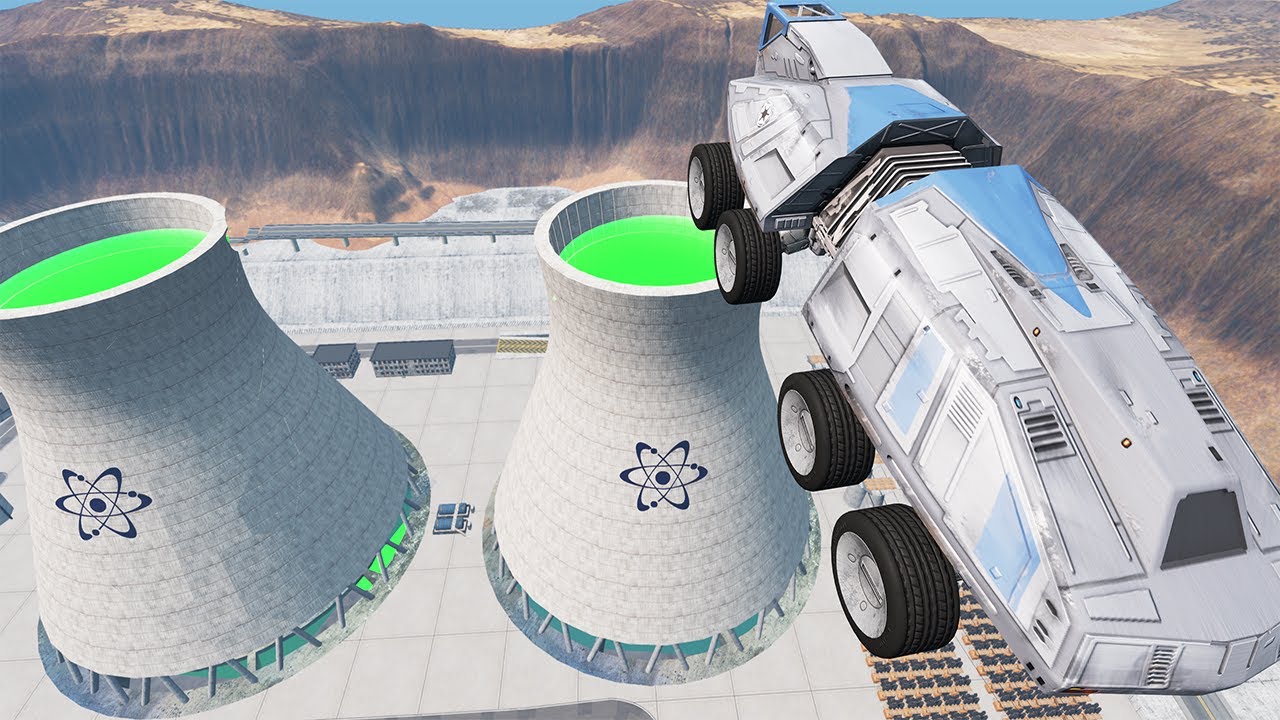 Beamng Drive - Car Jumps Into Nuclear Centrale #17 | BeamNG-Destruction