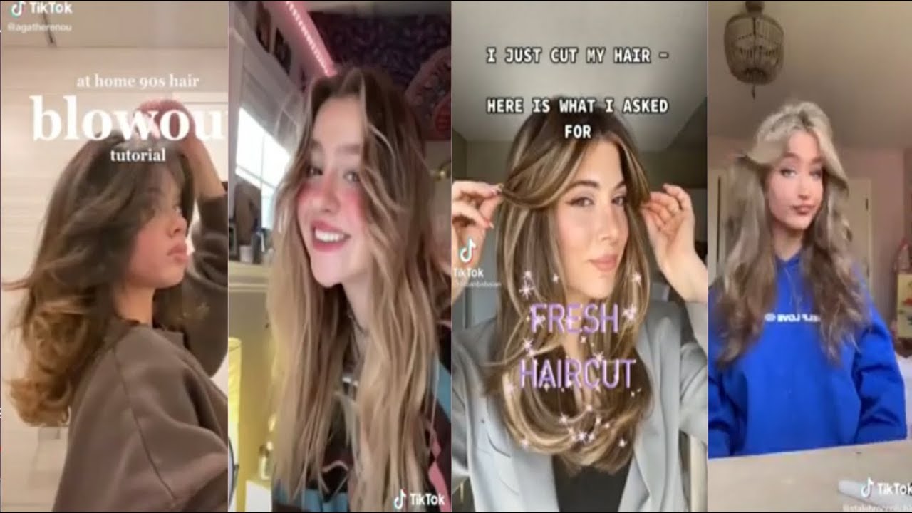 Curtain bangs tutorial | Hair tutorials | Tik Tok compilation - YouTube