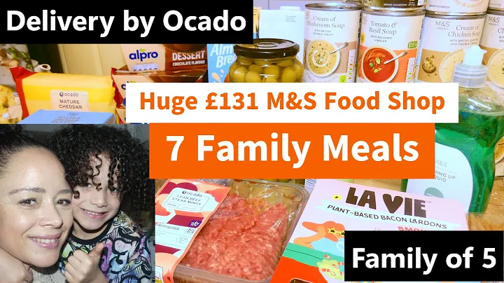 HUGE £131 M&S Weekly Food Shop |  UK Grocery Haul Family of 5 Meals of the Week Delivery by Ocado