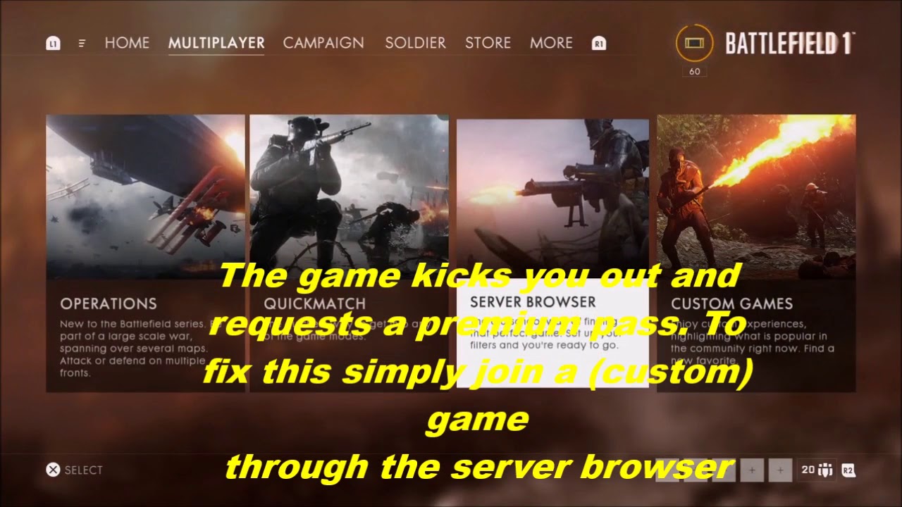 Battlefield 1 Premium Pass Xbox One Not Working Battlefield 1 Premium Pass Required Fix (Premium Trial) - YouTube