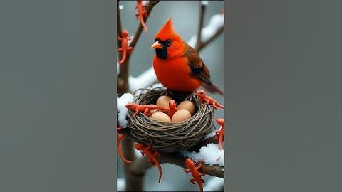 Cardinal bird protects eggs from lizards! #parrot #nature #birds #trending #viralvideo #cardinal