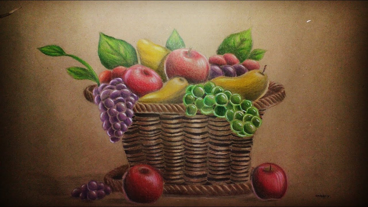 Dibujo - Cesta con frutas. - YouTube