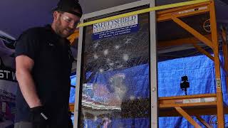 ALL PRO TINT Madico SafetyShield Security Film Demonstration on Commercial Entry Door.