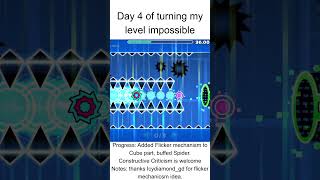 Day 4 of turning my level impossible #gd #geometrydash #metal #edit #impossiblelevels #demon
