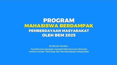 EcoSmart Society: Sampah Jadi Nilai Ekonomi