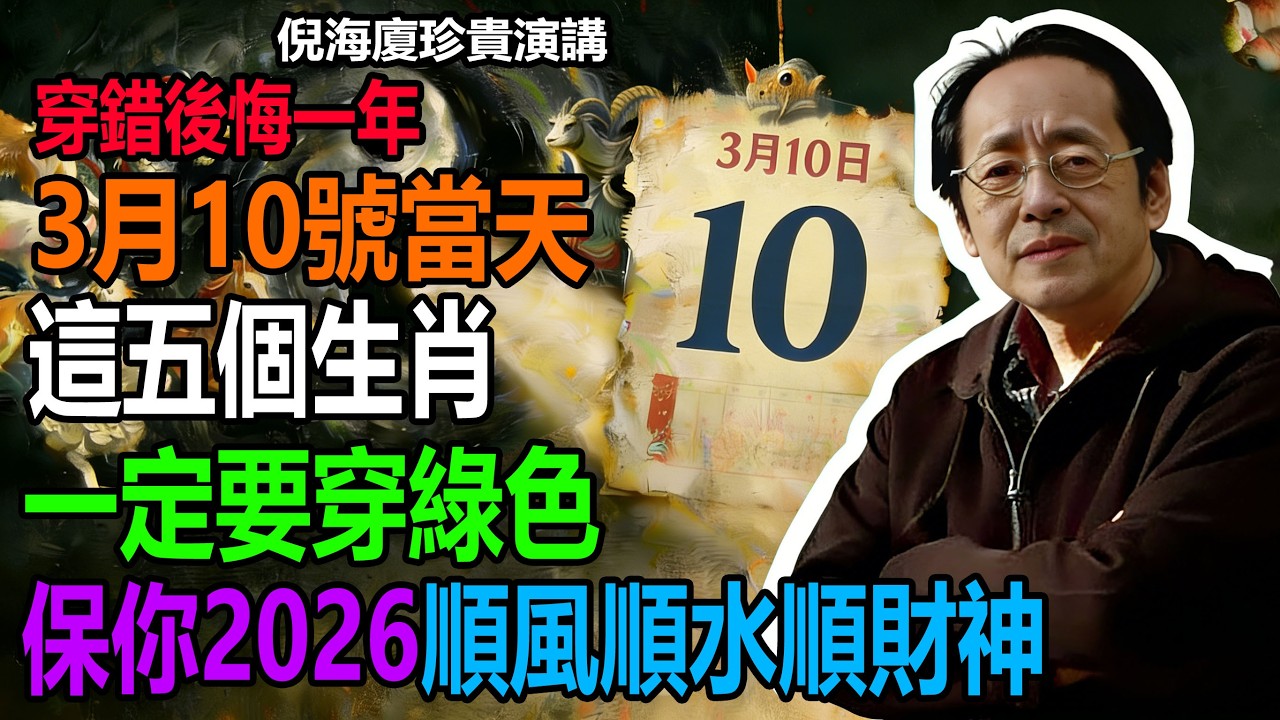 倪海廈預言警告：3月10號「水火既濟」！這五個生肖務必穿綠色，保你2026順風順水順財神#倪海廈 #黃帝內經 #養生 #國學 #易經 #過年 #開運 #招財 #補財庫 #中醫 #風水 #2026運勢