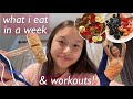 what i eat in a week + my workouts | realistic college student