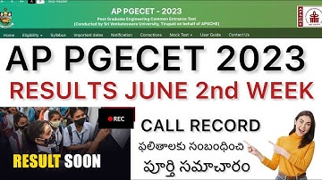 AP PGECET 2023 RESULTS JUNE 2nd WEEK | PGECET RESULTS LATEST UPDATE