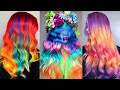 Top hair cutting  rainbow hair color transformation  amazing professional hairstyles compilation
