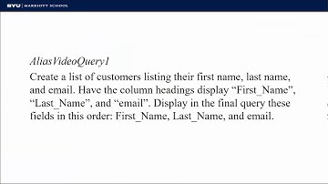Access Query Alias Video