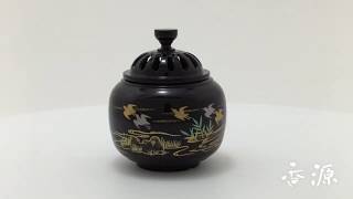 高岡銅器 香炉 玉胴型香炉 波千鳥 蒔絵の通販 - お香専門店香源