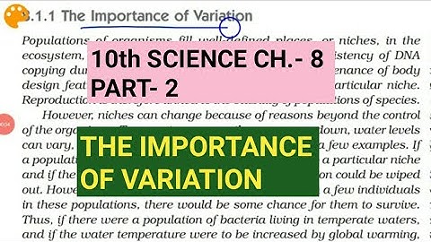 10th Science Ch.-8||Part-2||The importance of variation||Study with Farru