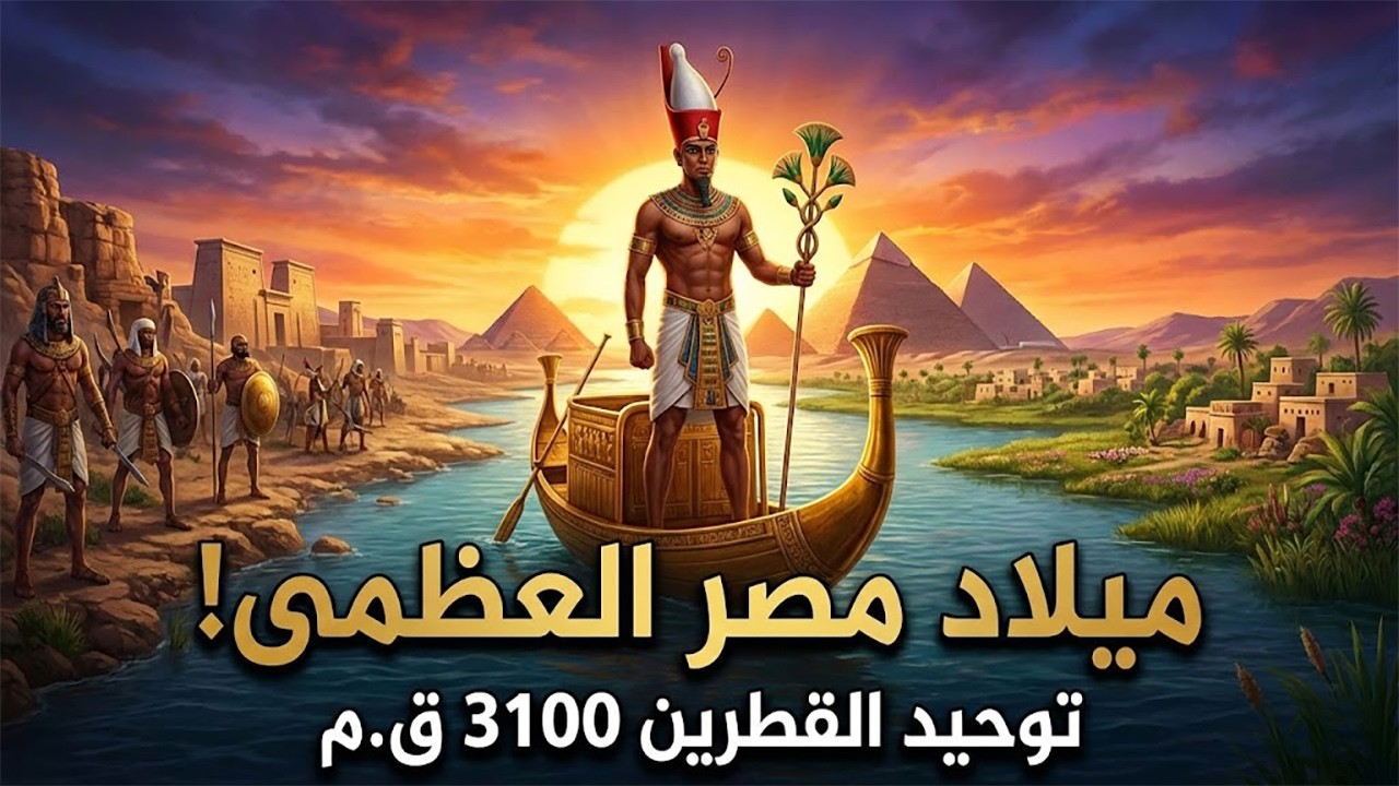 لحظة ميلاد مصر! 🇪🇬 كيف وحد الملك مينا القطرين عام 3100 ق.م؟ بداية الأسرات الفرعونية العظمى 👑