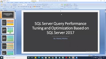 SQL Server Performance Query Tuning and Optimization Part 1