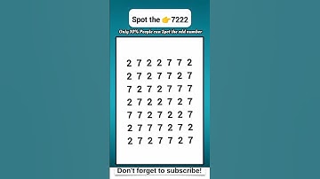Spot the Odd  Number 7222  - Math Quiz  #maths #quiz #shorts #gk #education