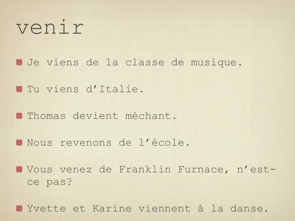the-french-verb-venir-au-pr-sent-youtube
