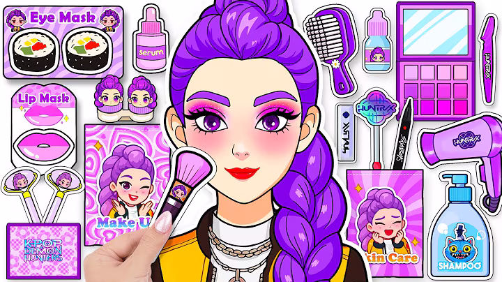 💖Paper DIY💖 KPOP DEMON HUNTERS HUNTRIX Rumi Skincare + Makeup Blind Bag Unboxing | ASMR
