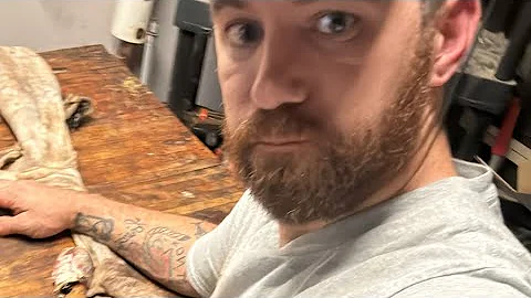 Blake Byler is live!fleshing kangaroo hides!!