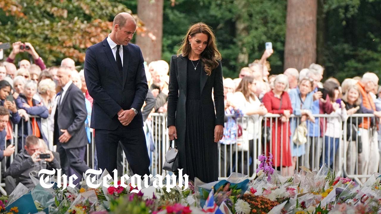 Prince William and Kate greet mourners at Sandringham, Norfolk