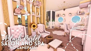 [ roblox bloxburg ] blush pastel salon and spa ┊ bloxburg new update ┊ ꒰ speedbuild & tour ꒱