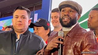 EPIC! FLOYD MAYWEATHER GETS MEXICAN CHANT BY REYNOSO, LEONARD, CHAVEZ, DURAN, LEGENDS AFTER SPEECH