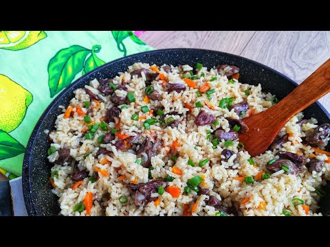 Экономный ужин / Плов с куриными сердечками