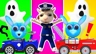 Police Officer - Baby&#39;s Helper | Rabbits vs Real Ghosts | Funny Cartoon for Kids | Dolly and Friends