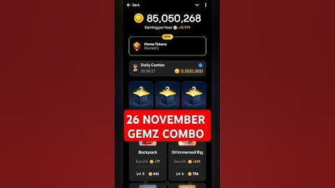 Gemz Daily Combo Today 26 November Daily Combo Today #gemz #combo #airdrop