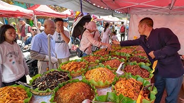 Historic Market in Yunnan, China: Authentic Food, Bustling, Hardworking Vendors, Hub of Tradition
