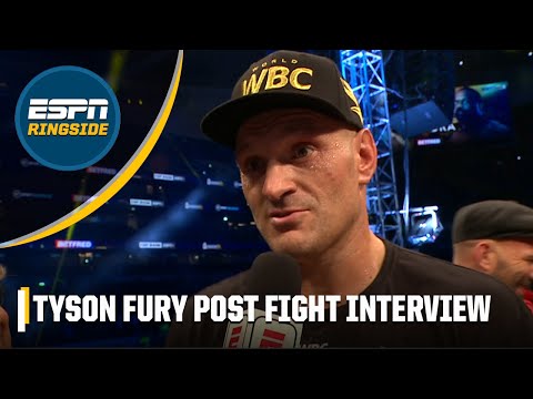 Tyson fury post fight interview after beating derek chisora | espn ringside