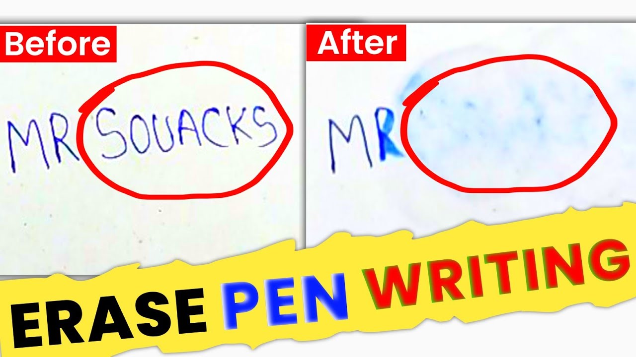 How to Erase Pen Writing on Paper at Home Pen Writing Remover YouTube