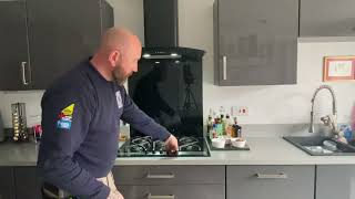 Can a gas cooker or hob be sited next to a kitchen sink?