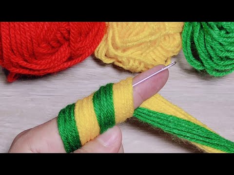 How to make a flower using colored wool threads in an easy and very nice way