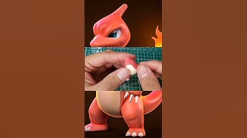 Sculpting Charmeleon from Pokemon with clay #shorts