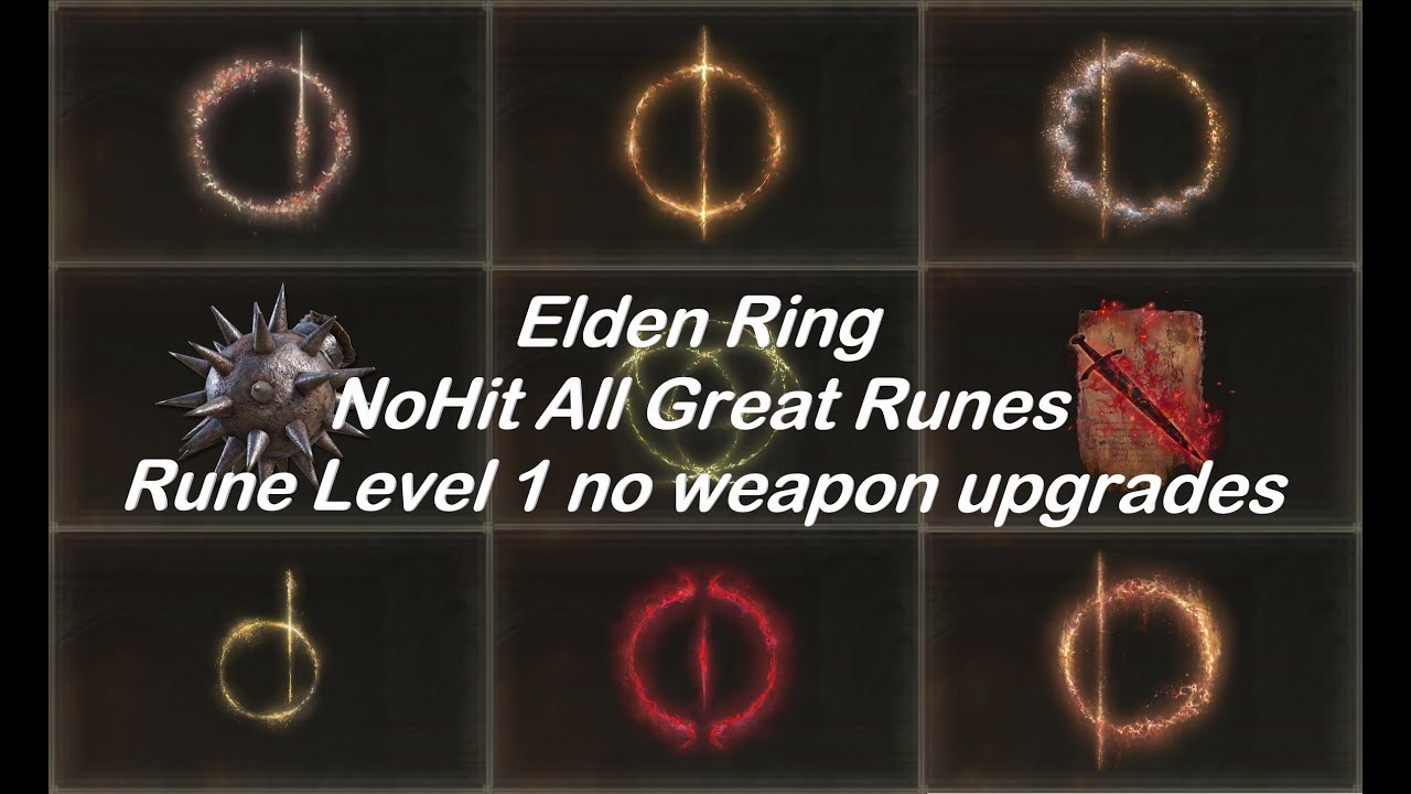 Elden Ring No Hit All Great Runes | Patch 1.10.1 | RL1 no weapon ...