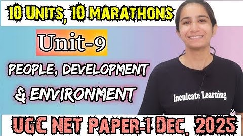 PDE -People, Development & Environment Updated Marathon | UGC NET Paper-1 Unit-9 Dec 2025 #ugcnet
