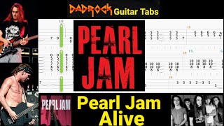 Alive - Pearl Jam - Guitar + Bass TABS Lesson