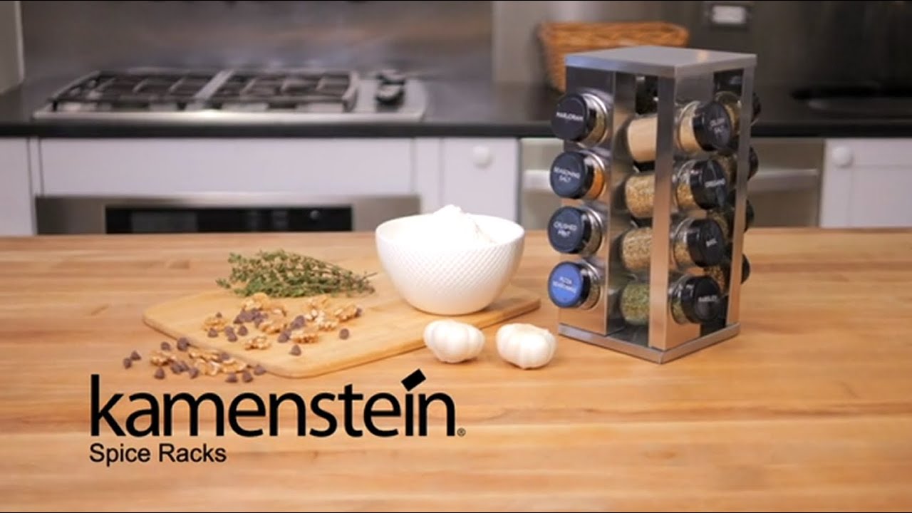 Kamenstein 20 Jar Revolving Countertop Spice Rack with Spices Included, FREE Spice Refills for 5