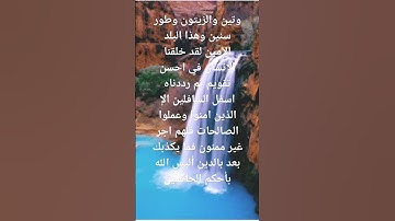 سورة التين والزيتون بصوت مريح للقلب