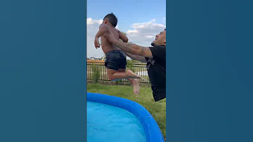 Mom catches dad throwing son on water slide, then son says this #shorts