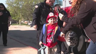 Rockford Fire Dept. escorts heart transplant patient to school ceremony