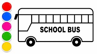 School Bus Drawing easy & Simple trick || step by step Draw & Colour