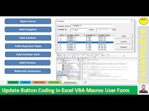 Part 05 - Update Button Coding in VBA Macros User Form - YouTube