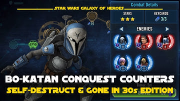 Counter Bo-Katan Mandalorians in Conquest with Self-destruct & Gone in 30s Data Disk Set | SWGOH