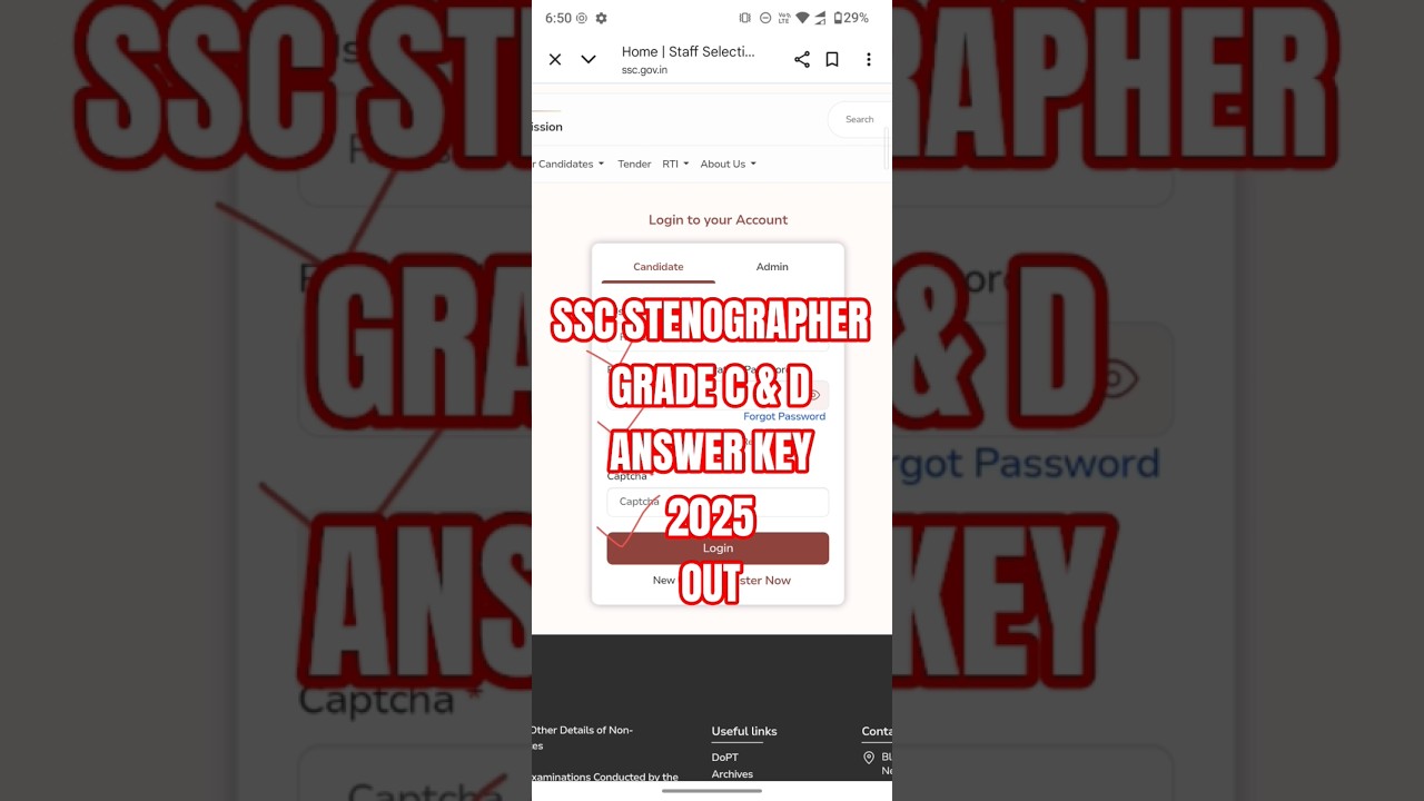 SSC STENOGRAPHER GRADE 'C' & 'D' ANSWER KEY OUT 2025/