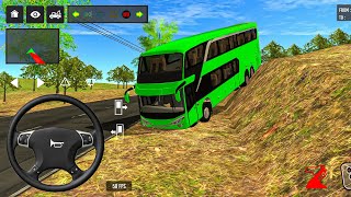 🔥🚌 EURO COACH BUS STUCK ON THE HILL! 😱 | CRAZY MOUNTAIN DRIVE & INSANE BUS GAMEPLAY |#bussid #gaming screenshot 2